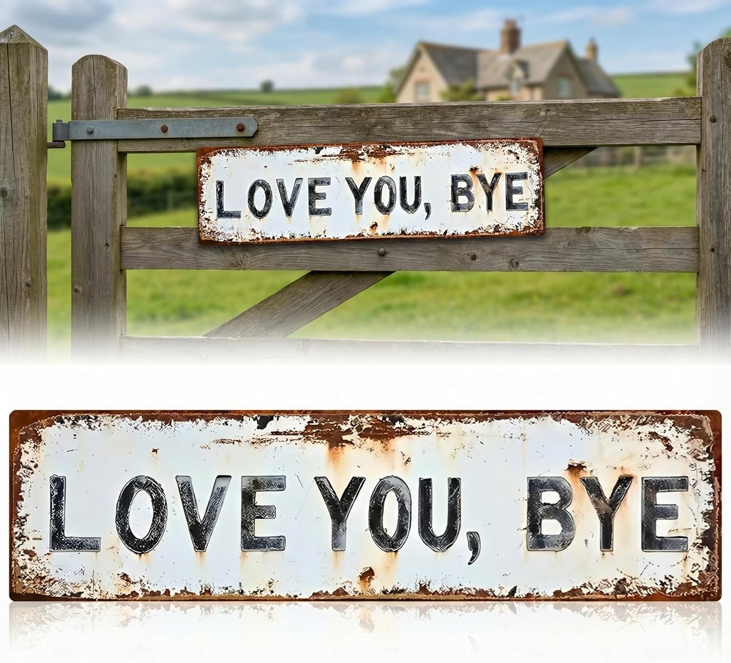 Vintage Love You, Bye Metal Tin Sign Romantic Farewell Decor Home/Door Wall Art