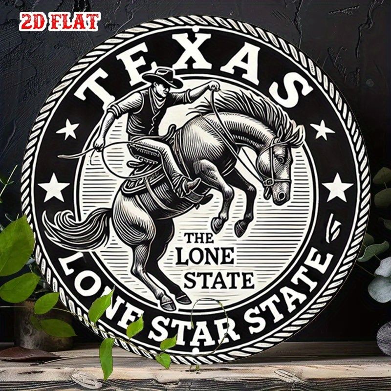 Texas The Lone Star State Metal Sign Vintage Cowboy Wall Decor For Western Home