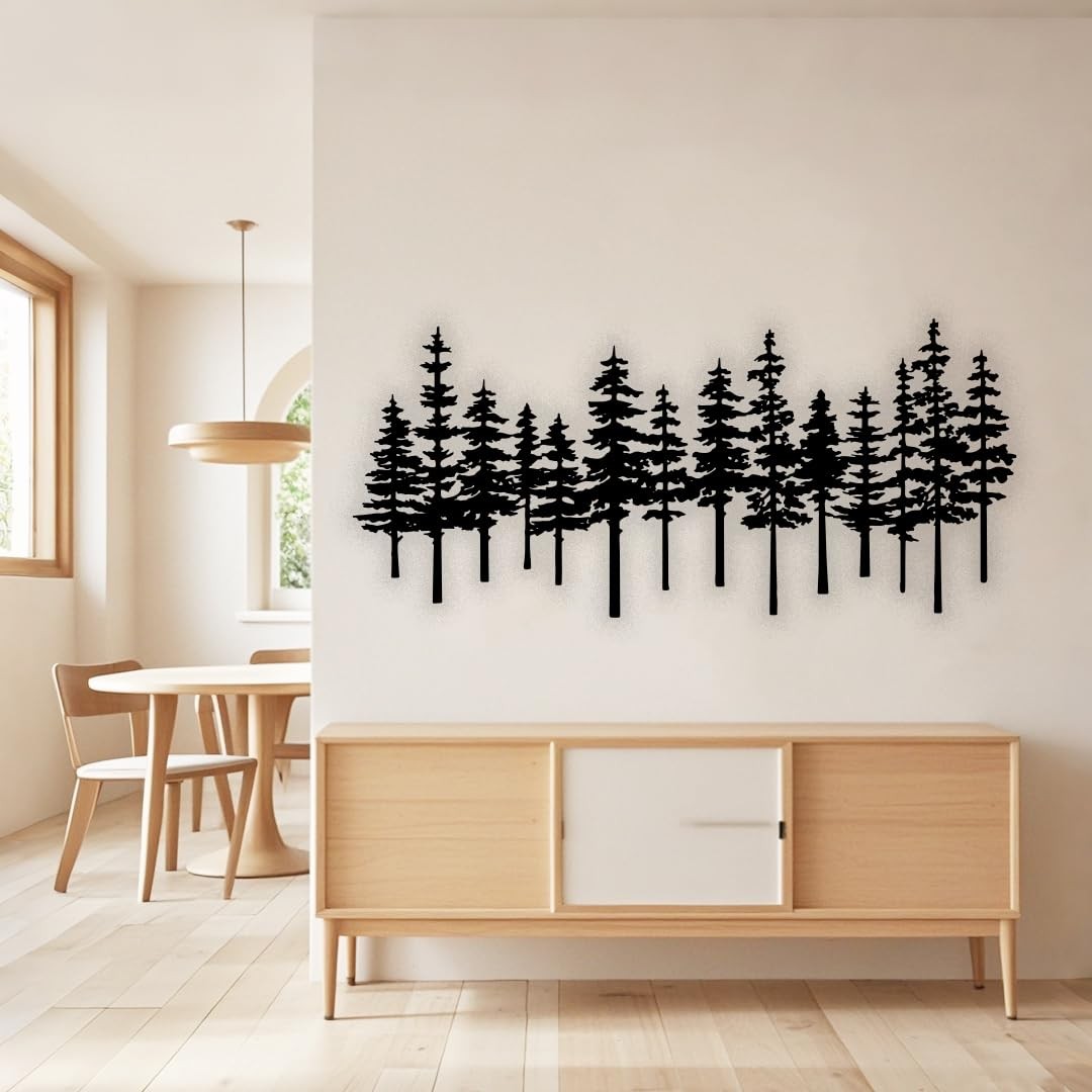 Metal Pine Tree Wall Art Decor Nature Home Decor Cedar Trees Metal Sign Wall …