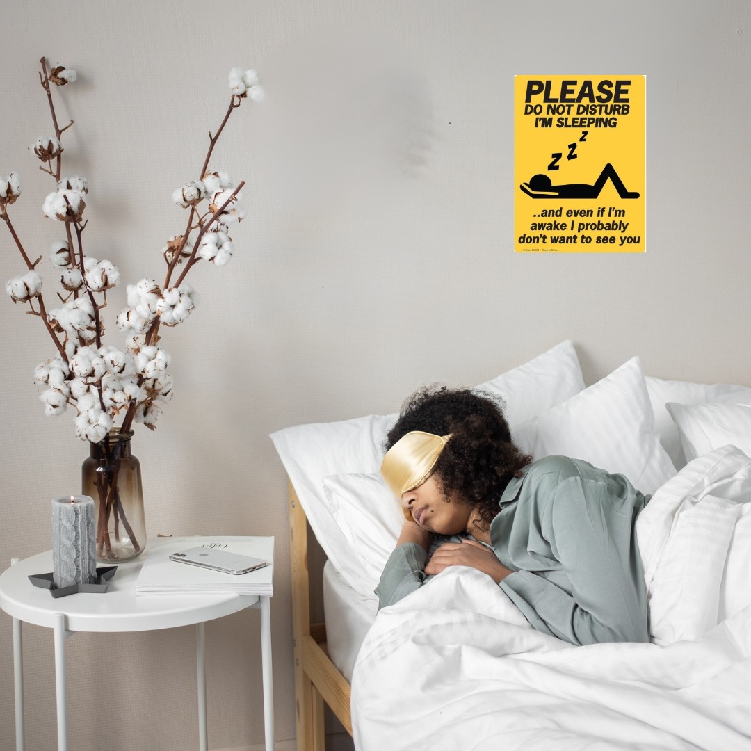 Metal Tin Sign “Do Not Disturb – I’m Sleeping” Work Office Wall Decor #E-101