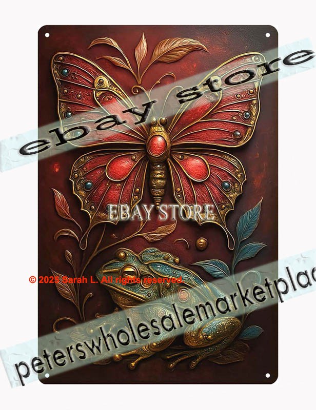 Butterfly spirit Tin Sign mystical insect wall decor