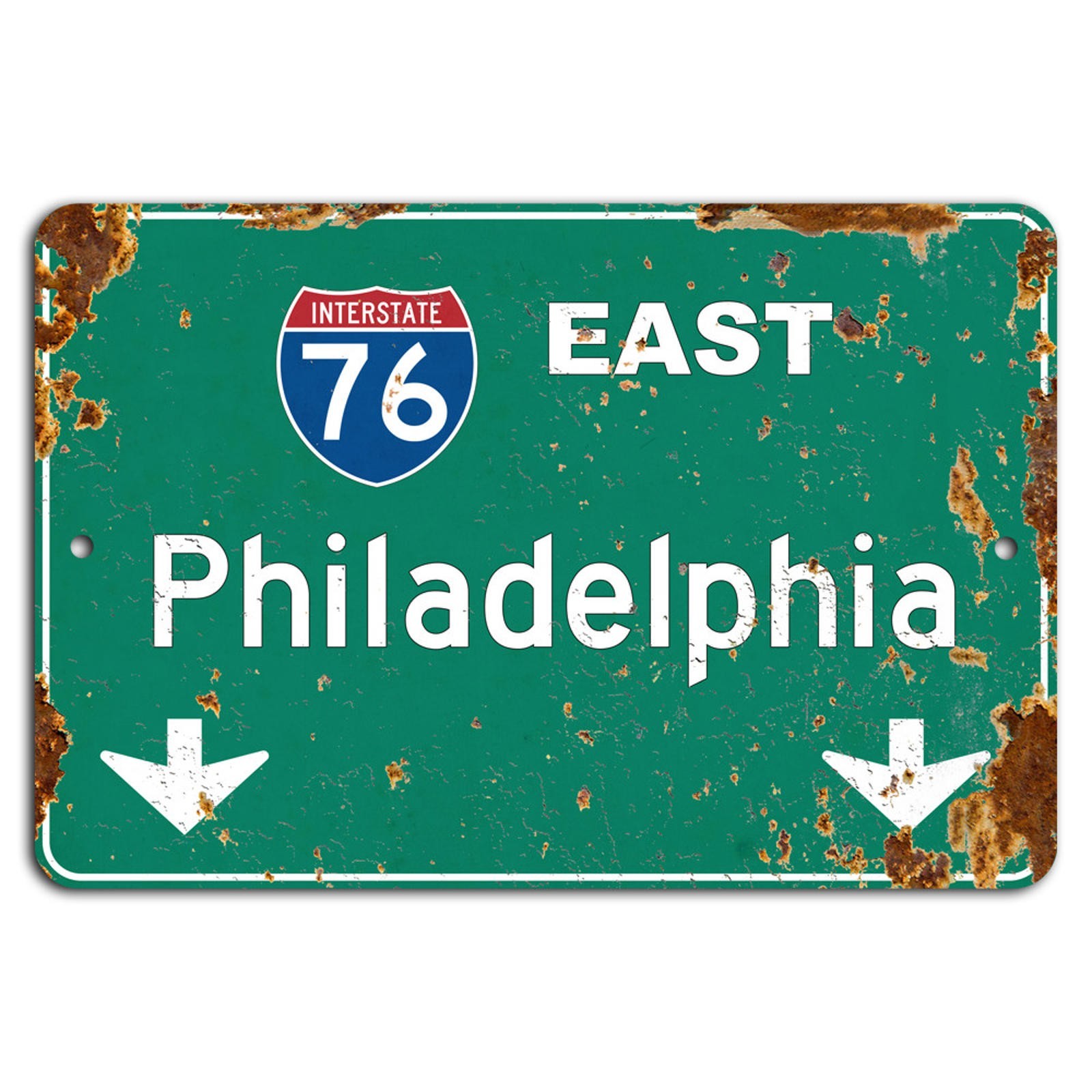 Rustic Philly Sign BanginPrints Aluminum 8×12 Vintage Green Industrial