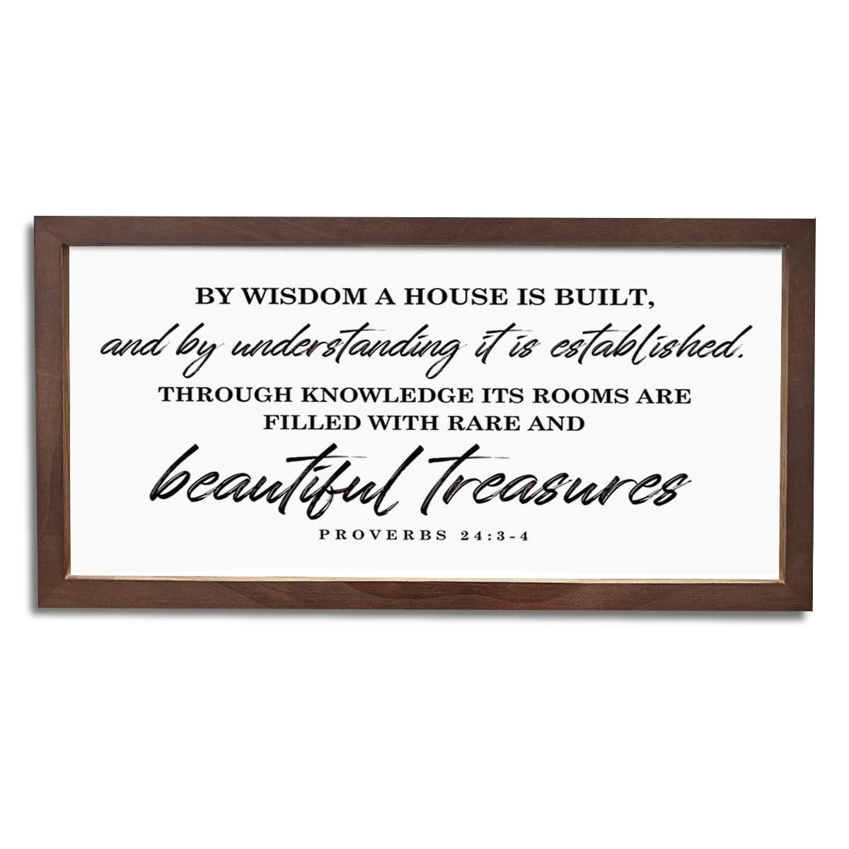Christian Decor for Home Entryway Living Room, Farmhouse Wood Framed Sign 15×…