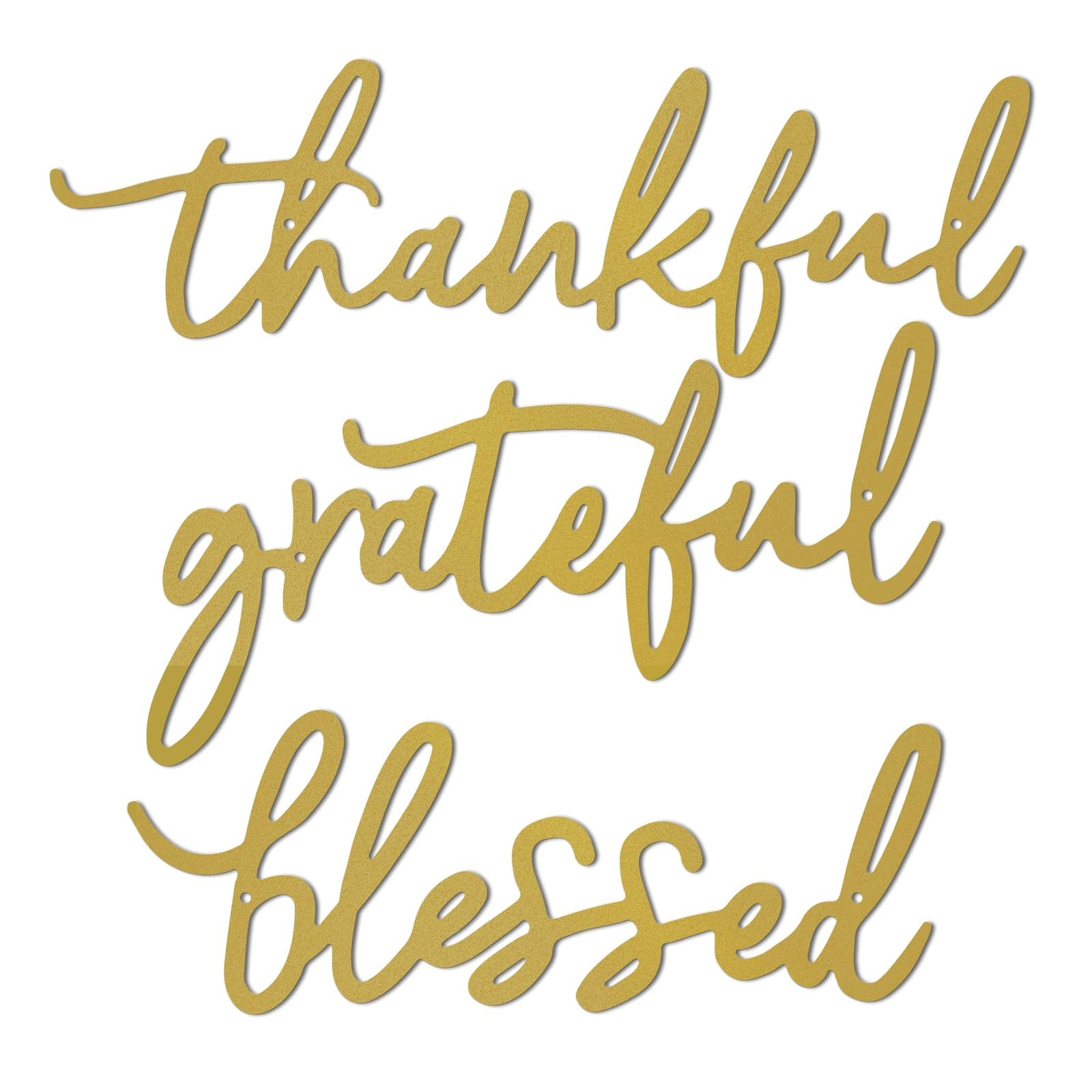 Thankful Grateful Blessed Letter Sign Metal Wall Decor, 3 Piece Gold Letters …