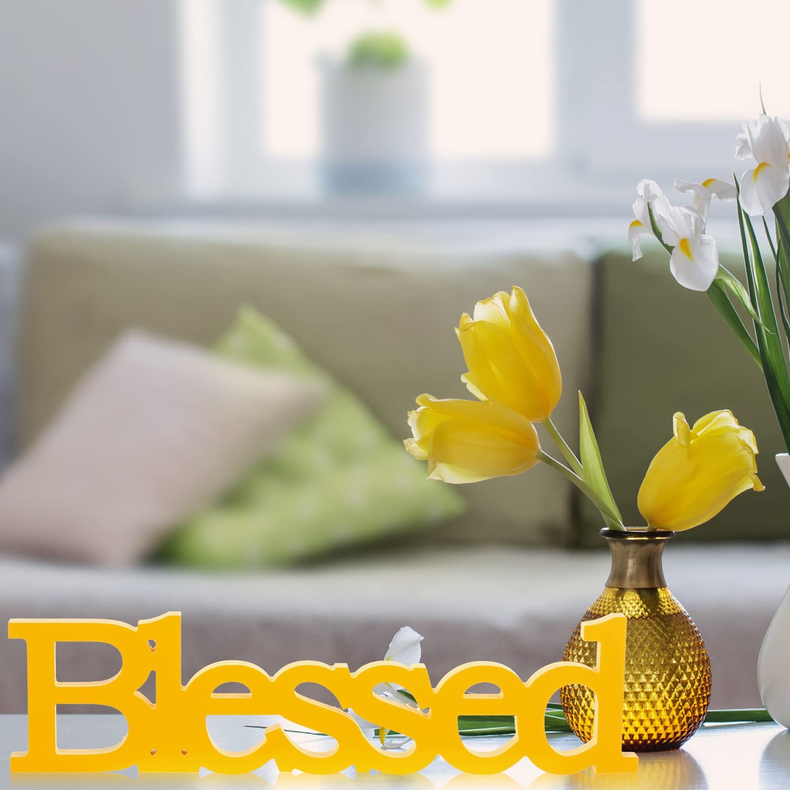 Blessed Letter Table Sign Blessed Standing Letter Table Sign Rustic Wooden Ho…