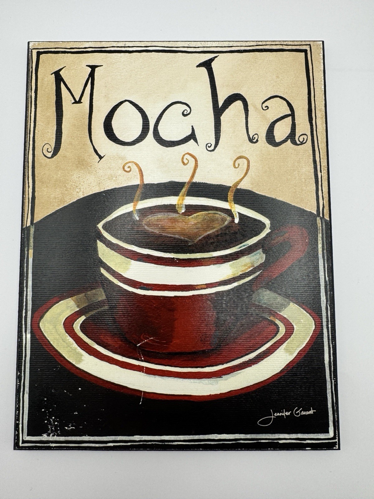 Set Of 5 Contemporary Wooden Plaques With Coffee Retro Themes. 6.5×8.5 & 8×10 In