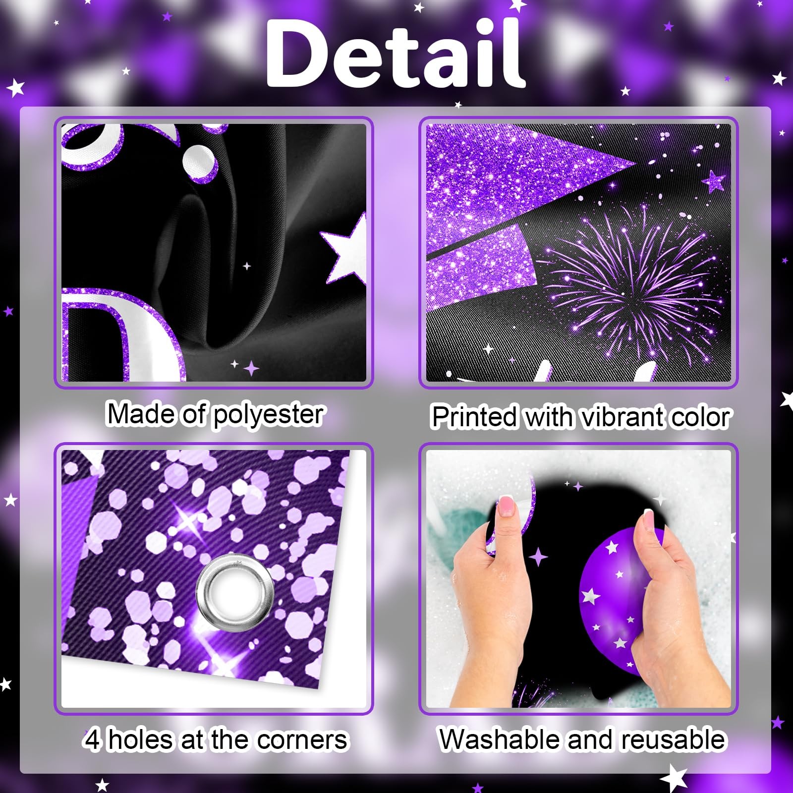 2026 Graduation Door Cover 3×6 ft Purple Congrats Grad Banner Class of 2026 Porc