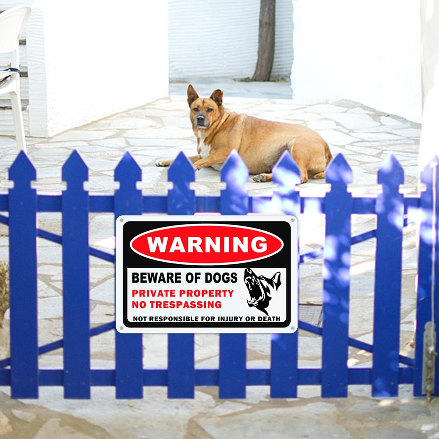 3 Pack Beware of Dog Signs for Fence – 10X7 Inch, Rust Free Aluminum, Reflective