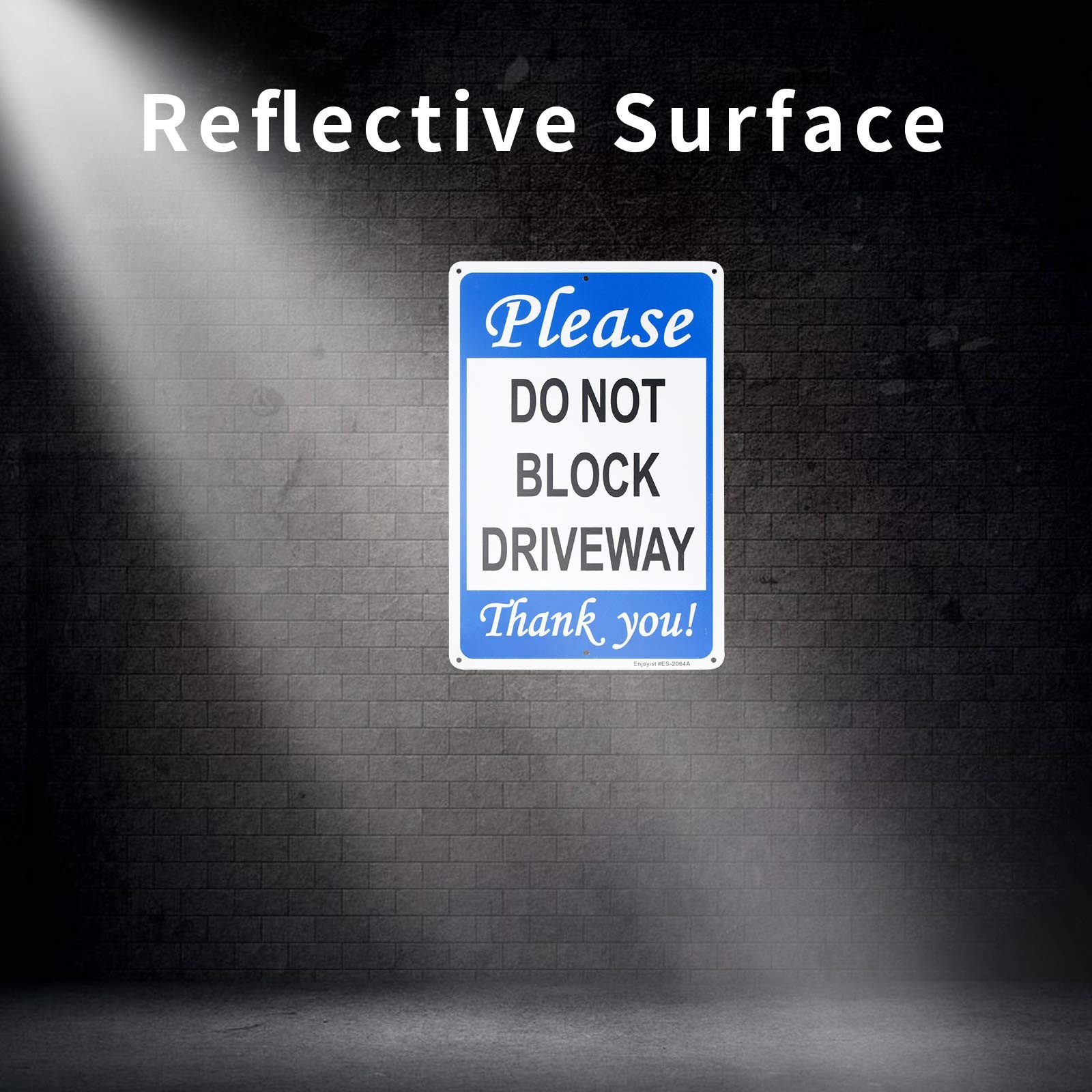 2-Pack Please Do Not Block Driveway Sign，No Parking 12” x 8”, reflective