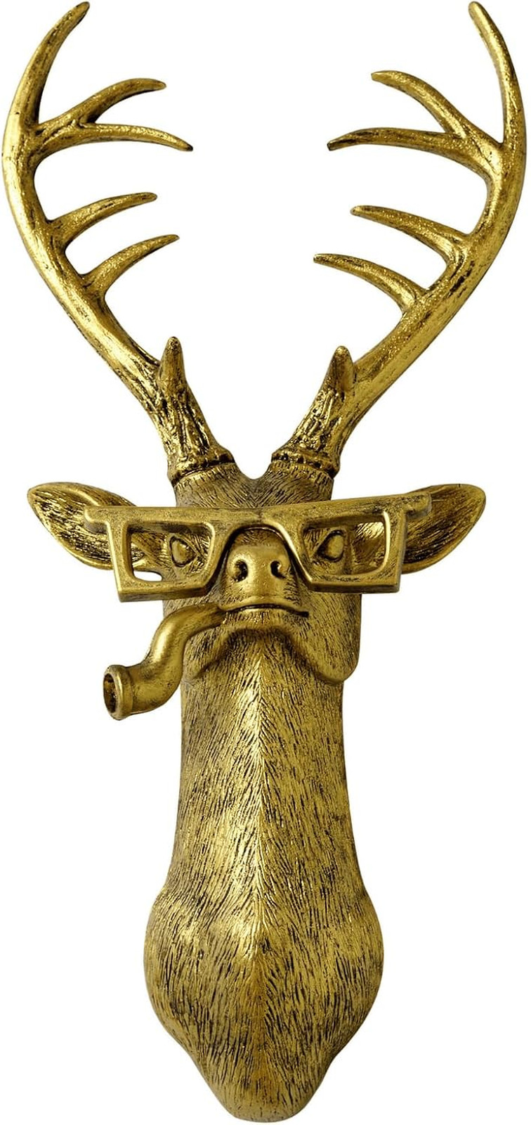 Gold Deer Head Wall Mount PU Foam 17in Lightweight Decor – US