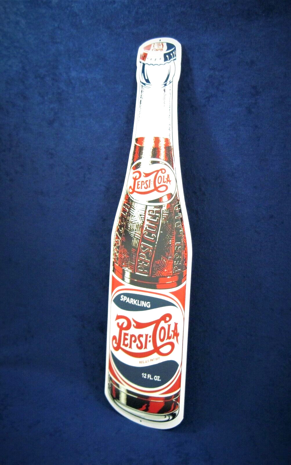 PEPSI-COLA Bottle – *US MADE* – Die-Cut Metal Sign – Man Cave Garage Bar Décor