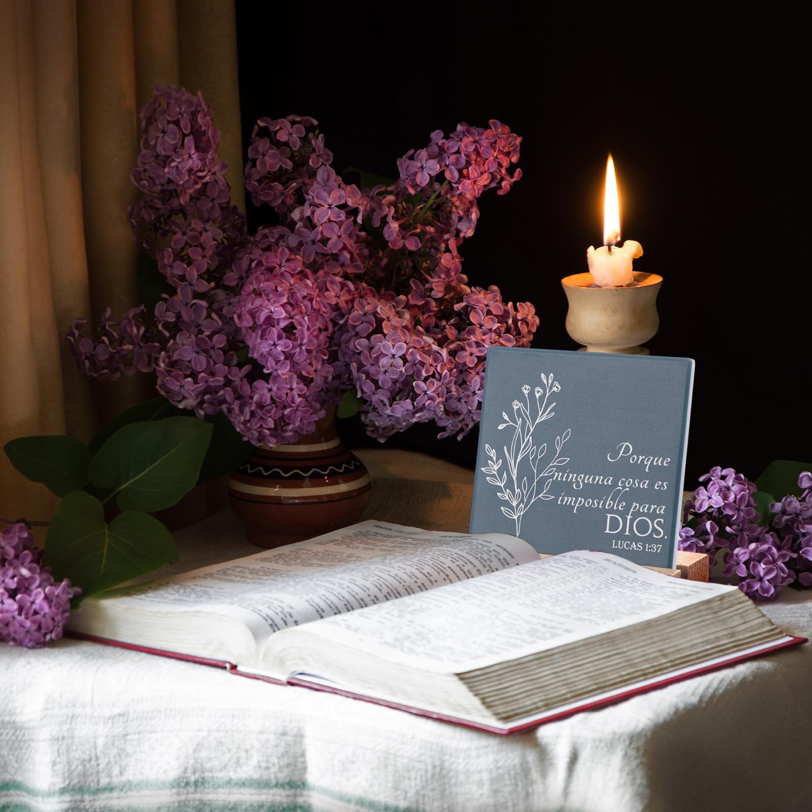 10 Pcs Christian Gift for Mom Bible Verse Desk Decor Religious Ceramic Table Pla