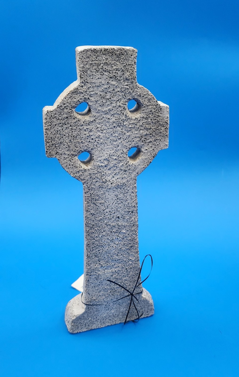Handmade Vintage Gray Color Stone Celtic Cross Plaque Home Decor