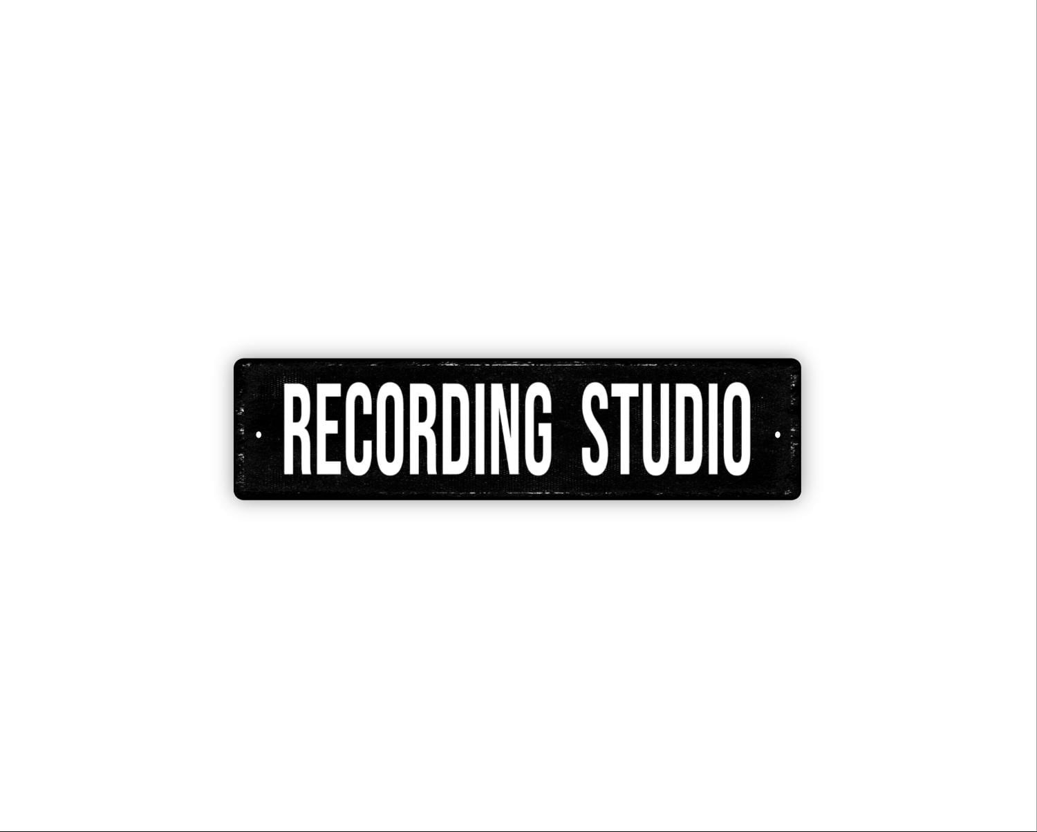 Recording Studio Sign Metal Wall Decor for Music Room, Podcast Space or