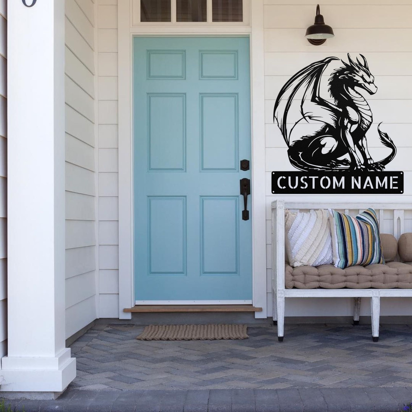 Personalized Dragon Metal Wall Art Custom Name Fantasy Decor for Gift/Home