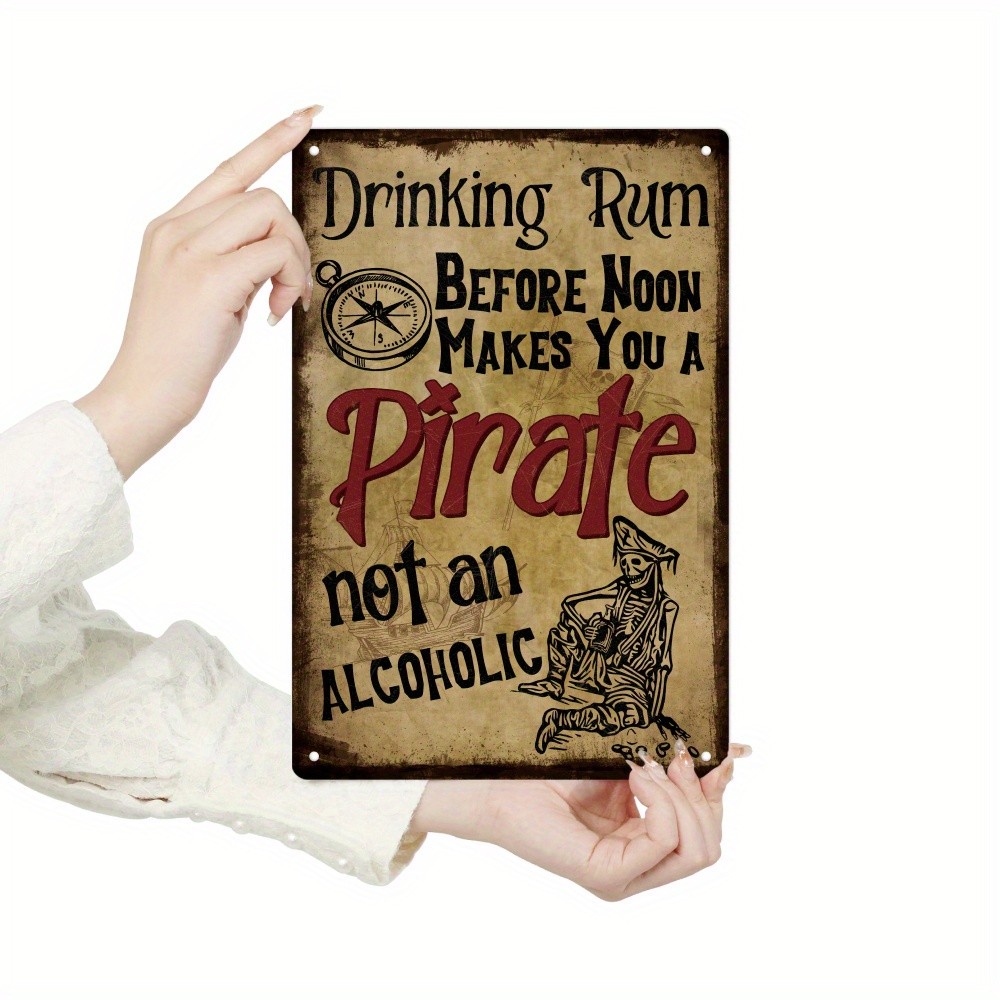 One Piece, Alcohol Vintage Tin Metal Signs, Morning Rum Drinking Will Make You a
