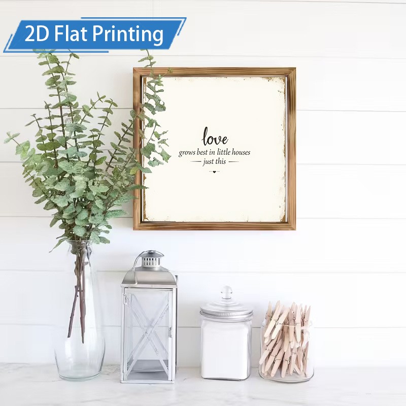 Small Home Love Wooden Sign Vintage Frame Farmhouse Housewarming Decor
