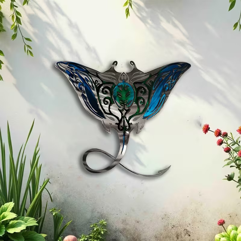 Metal Stingray Fish Wall Art Decor Sport Fish Metal Wall Manta Ray Sculpture