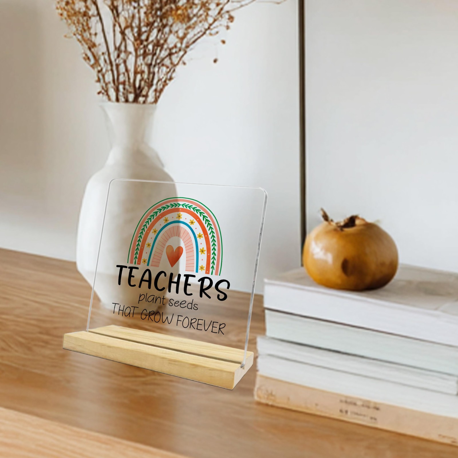 Teacher Appreciation Gifts,Teachers Plant Seeds That Grow Forever Acrylic Pla…