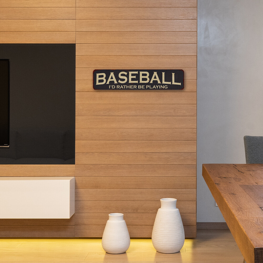 Baseball I’d Rather Be Playing Sports Funny Metal Signs 4×18 104180002004