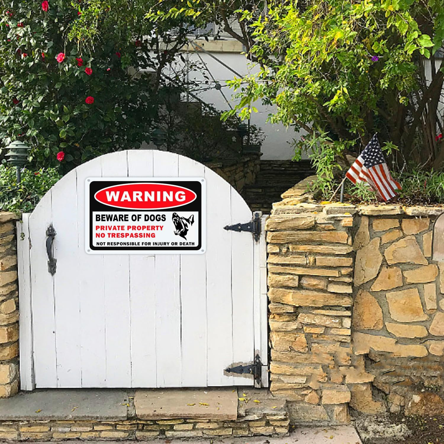 3 Pack Beware of Dog Signs for Fence – 10X7 Inch, Rust Free Aluminum, Reflective