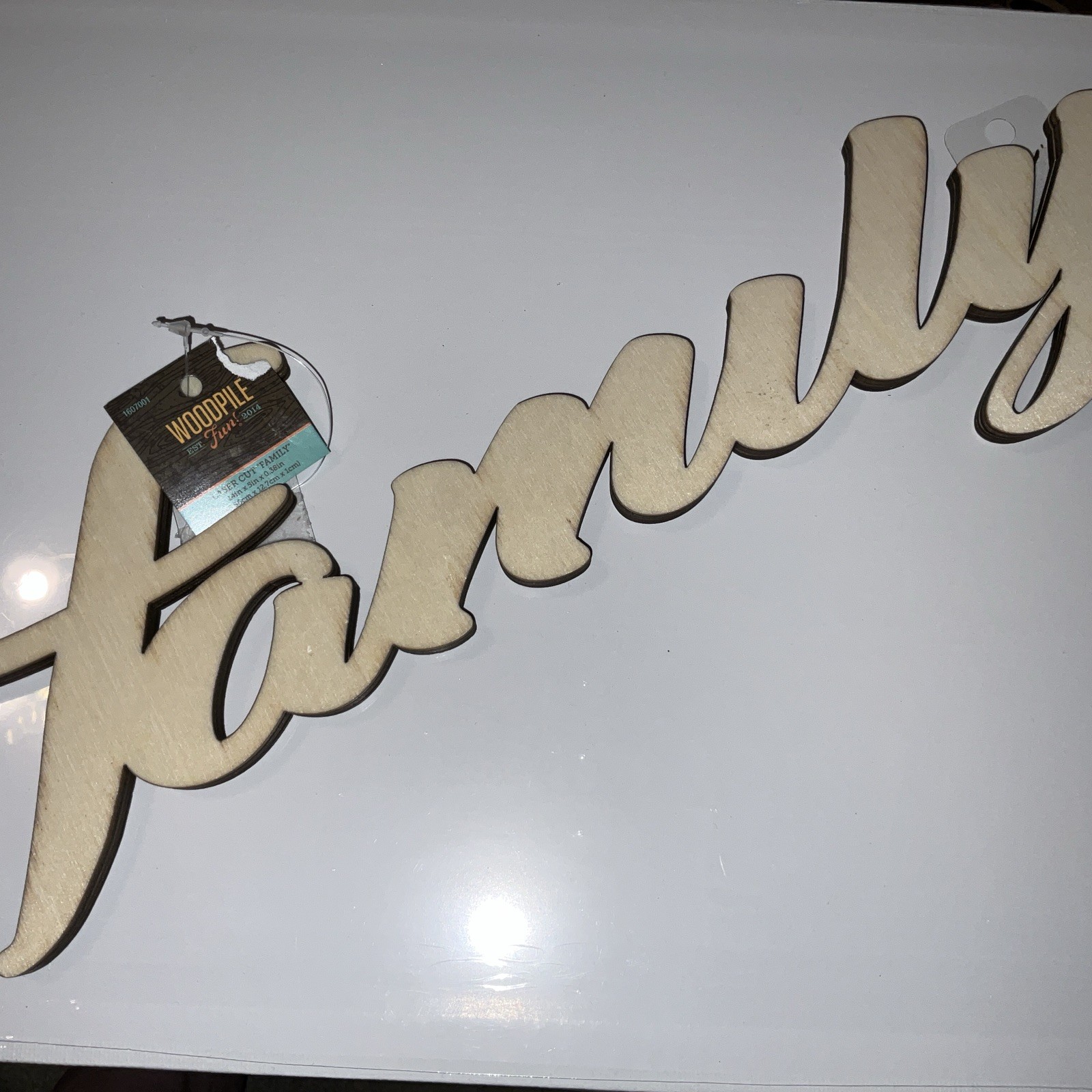 Family 14x5x.38 Laser Cut Wood Thick Paintable Or Stained Make It Your Own New