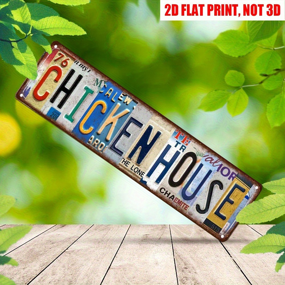 Funny Chicken House Sign Farmhouse Wall Decor Vintage Metal Tin Signs Home Decor