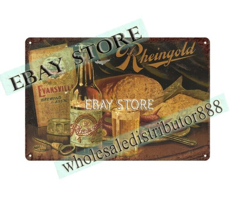 Evansville Brewing Assn brewery distillery Beer Pre-Pro tin sign bar pub
