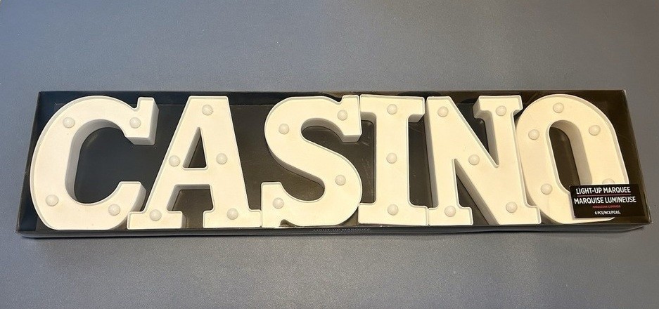 [FREE SHIPPING] Casino Light Up Marquee 6 Pieces AAA Battery Las Vegas