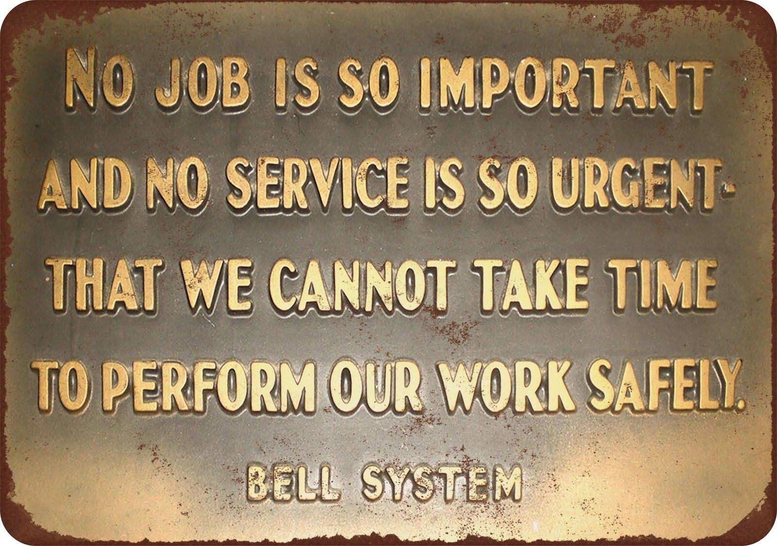 Bell System Safety Message Vintage Look reproduction metal sign 8 x 12