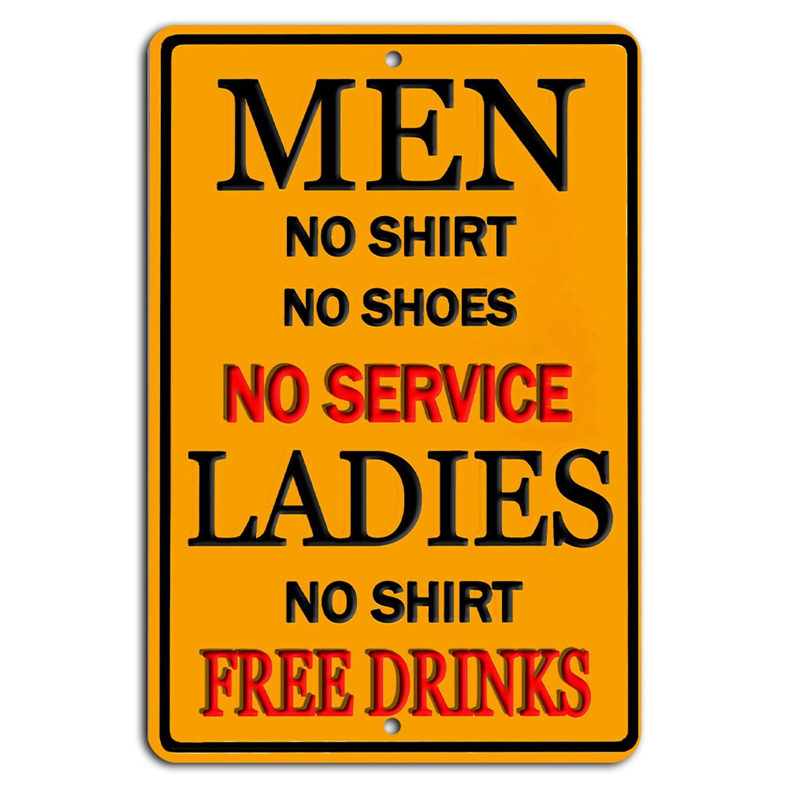 Funny Bar Metal Sign BanginPrints Aluminum 8×12 Inches Retro Decor