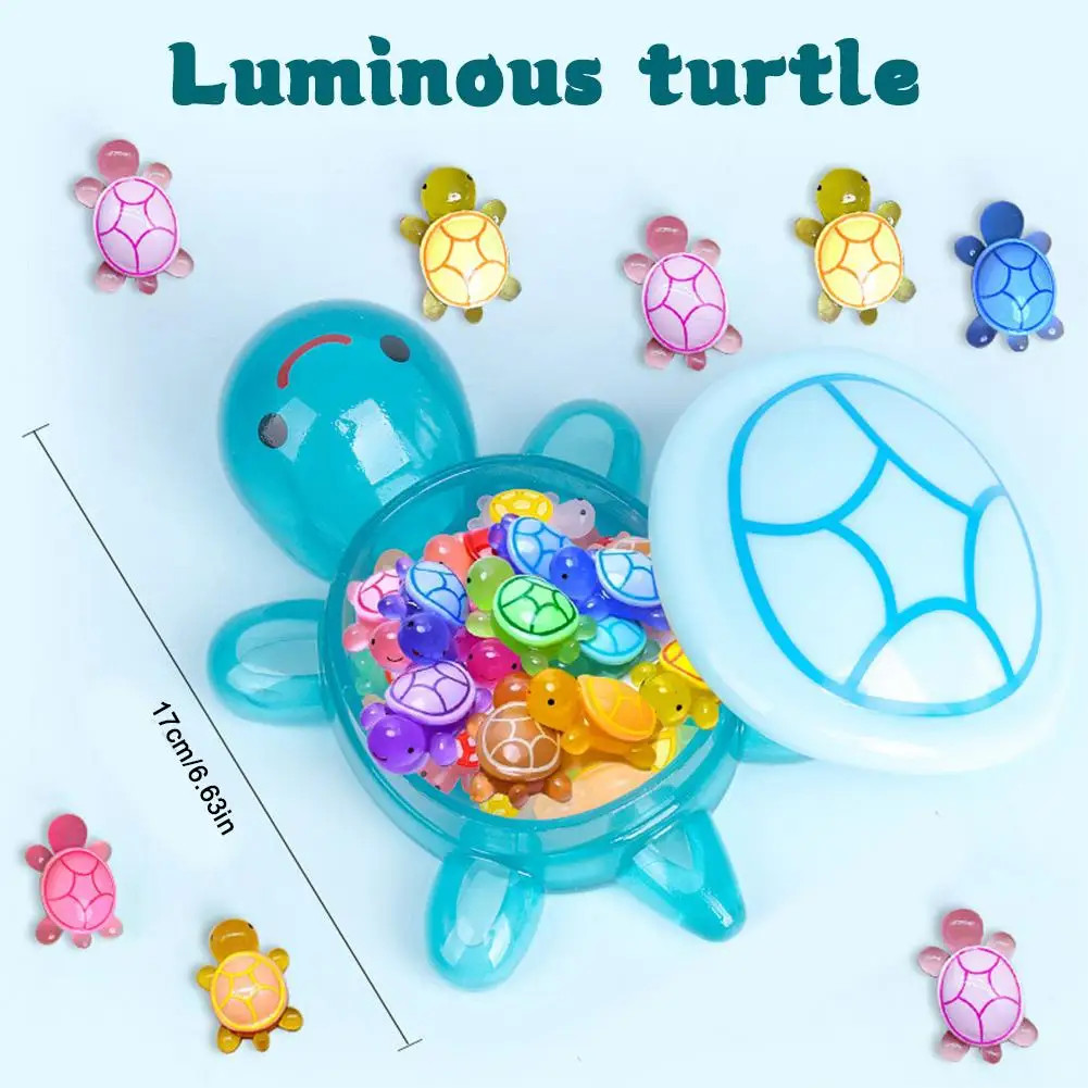 1PC Night Glow Large Turtle+100pcs Mini Luminous Turtles Figurines Resin