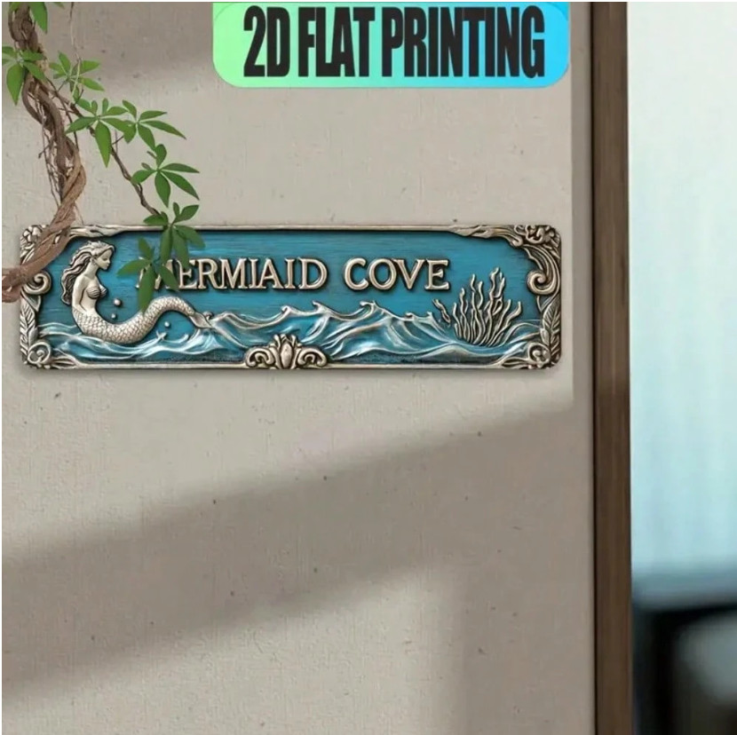 Mermaid Cove Metal Wall Art Coastal Beach House Decor Nautical Sign
