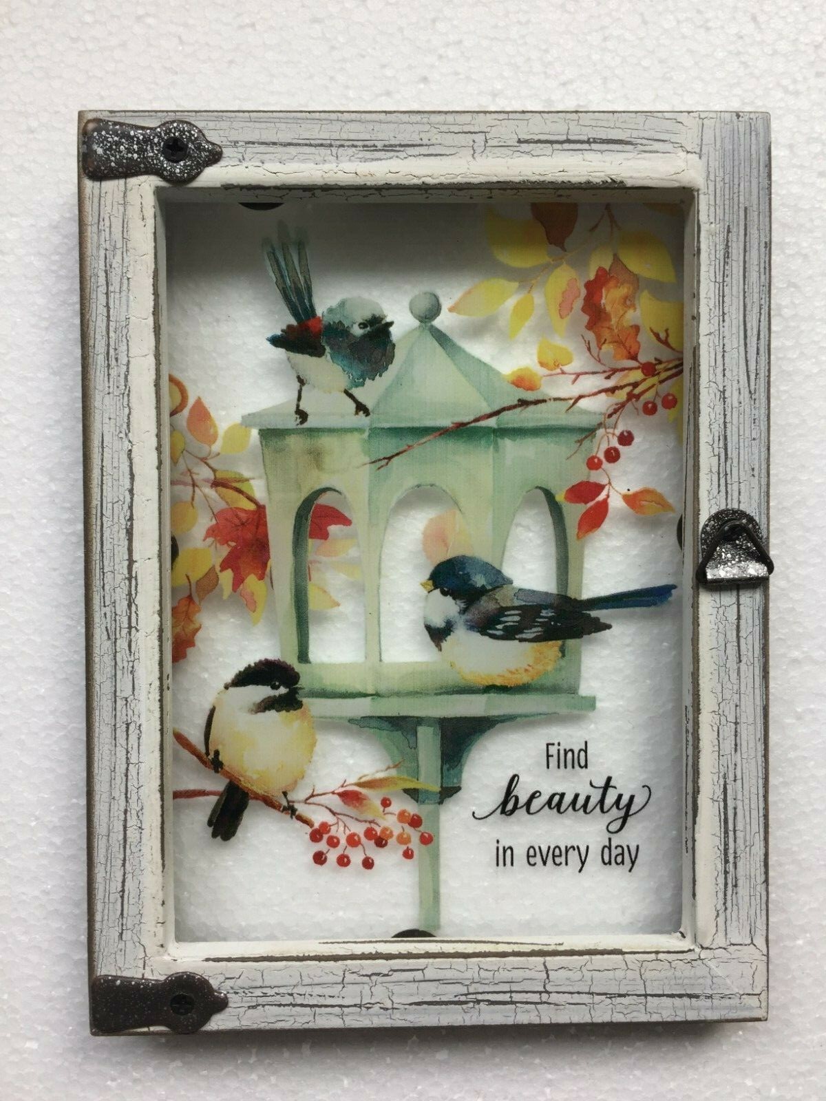 Art Glass Painting Find the Beauty in Every Day Water color Wall Hang 6″x 4-1/2″