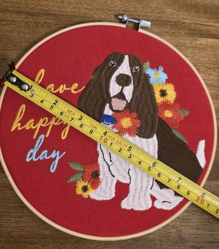 The Pioneer Woman Dog Bassett Hound Stitched Wall Art Have a Happy Day + BONUS