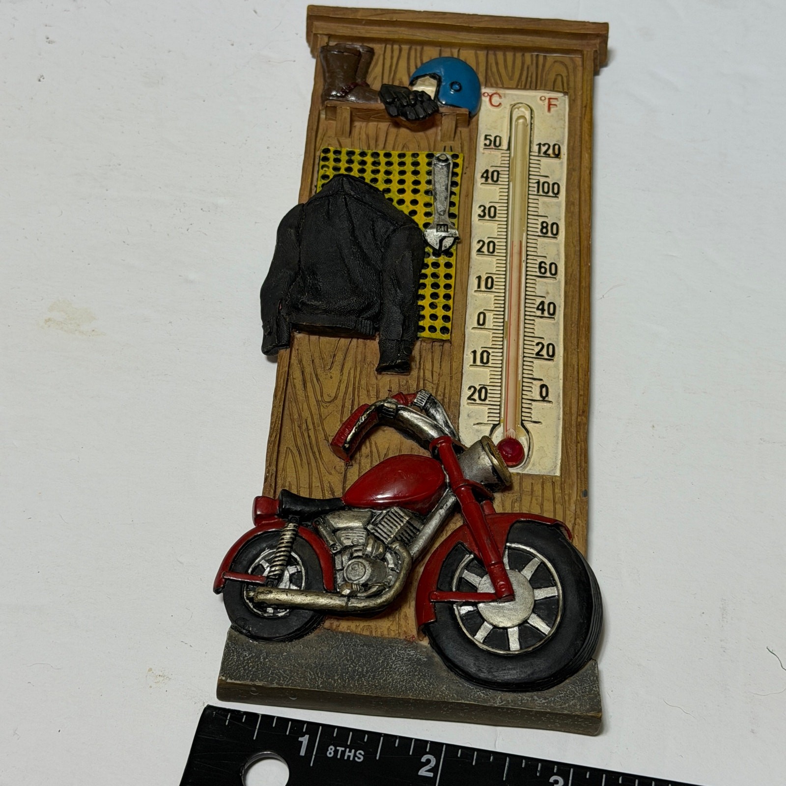 Vintage Motorcycle Wall Thermometer Spoontiques Garage Decor Hanging