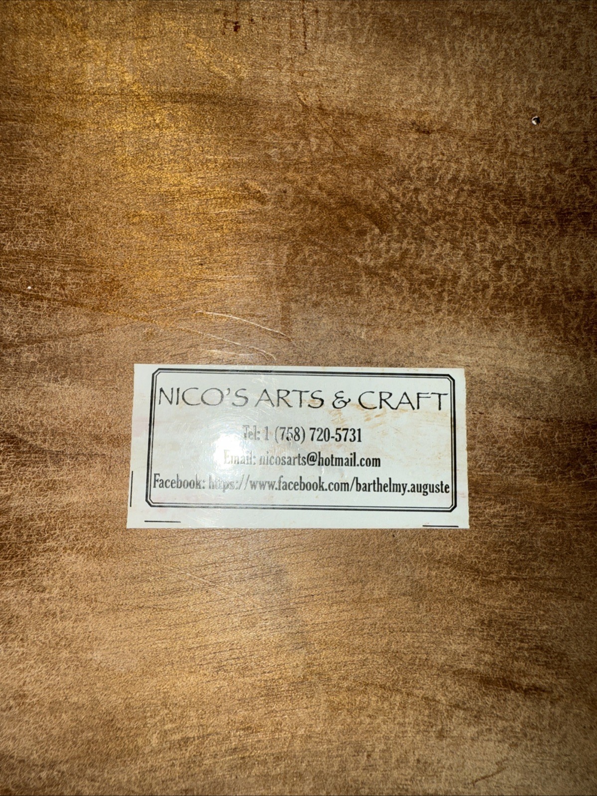 St Lucia Wood Plaque Mountains Sun Trees Hand Carved artist Signed Nico 17×13