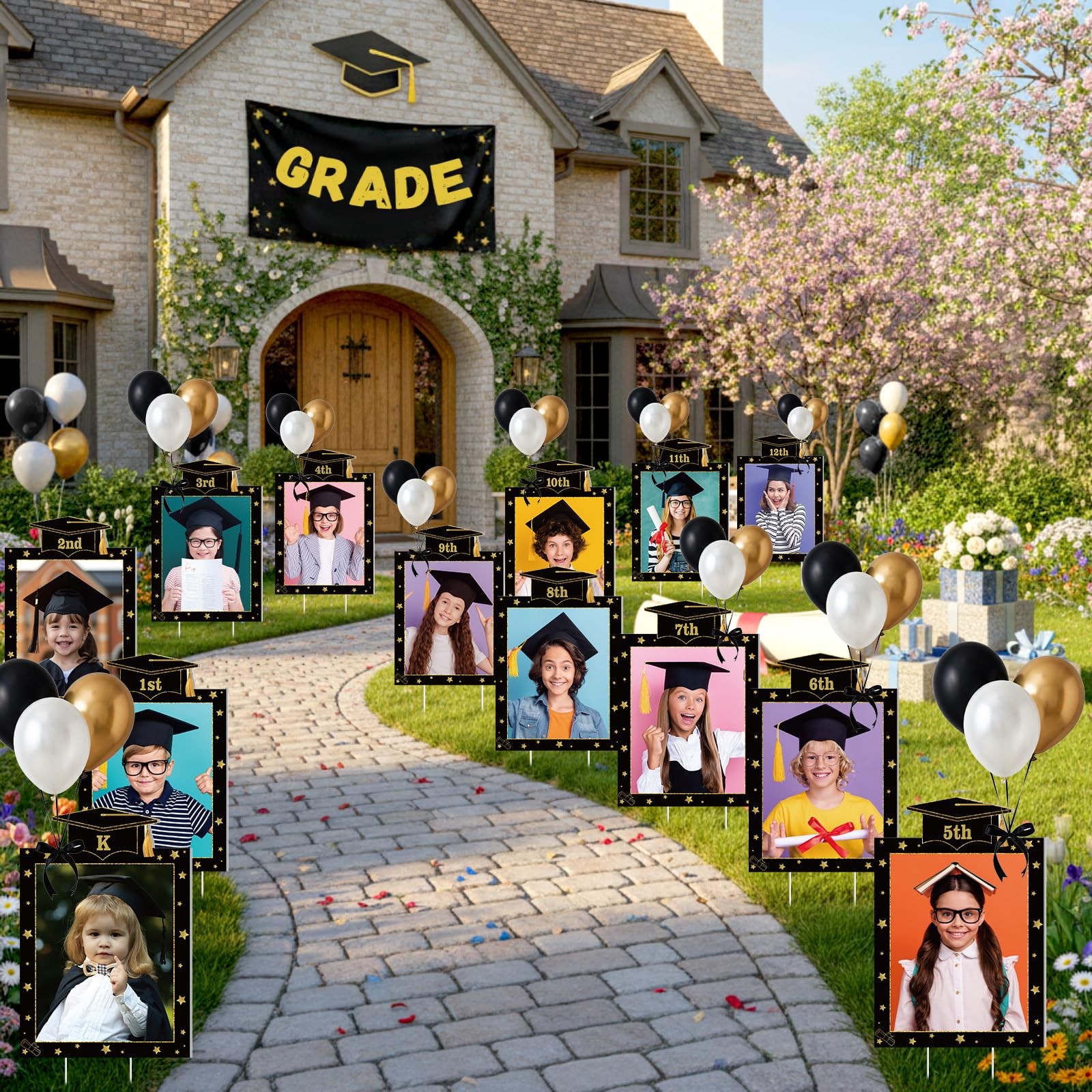 LemonSecret 13 Pcs 2026 Graduation Decorations K-12 Graduate Photo Yard Signs…