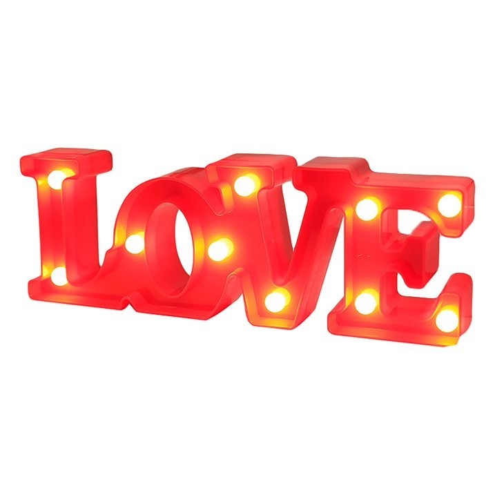 NEW LOVE LED Marquee Sign Red Light Up Letter Decor 12” Battery Operated