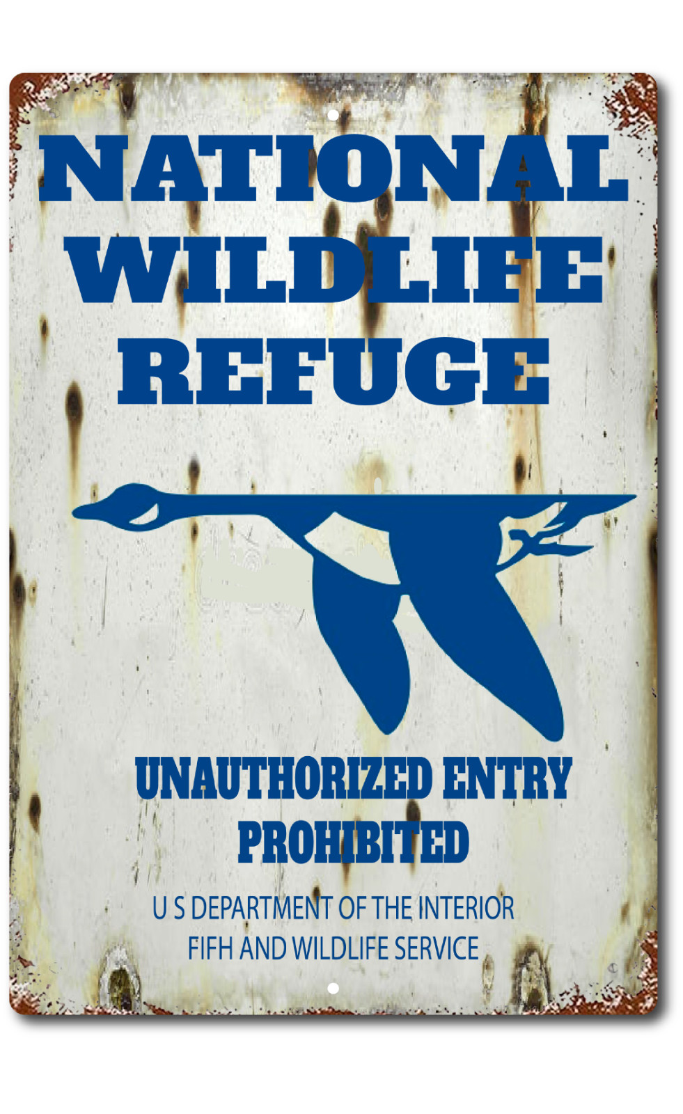 National Wildlife Refuge Tin Metal Sign 1930’s Replica Vintage Rustic Hunting
