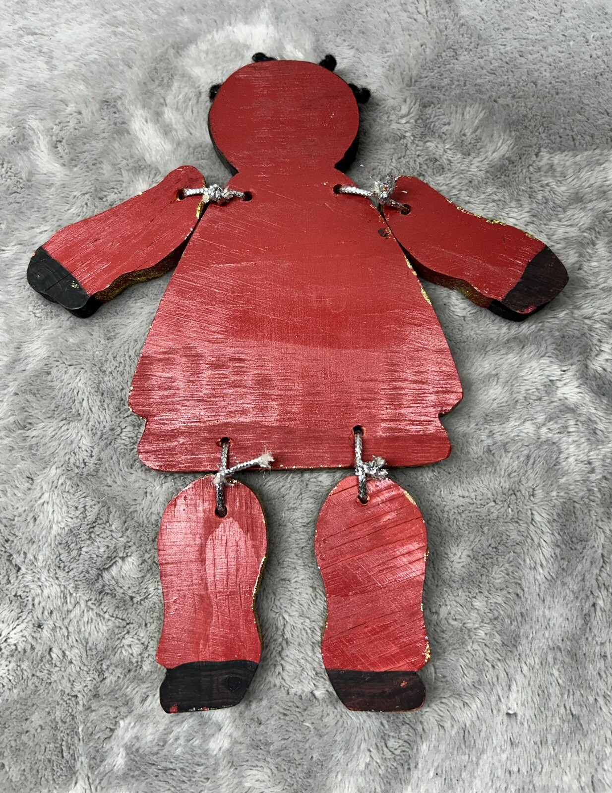 Folk Art Wooden Wall Decor Handmade Hand Painted Collectible Doll