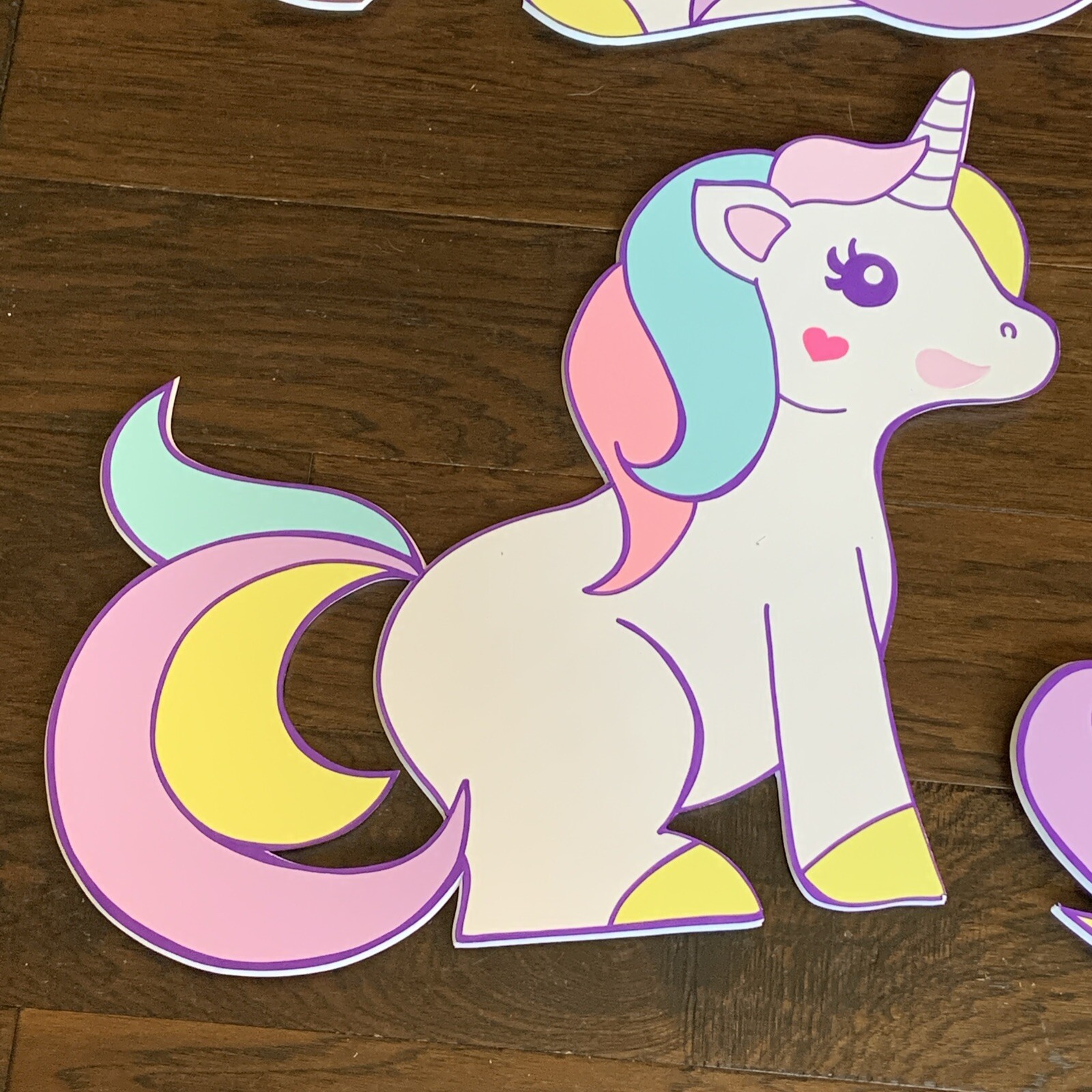Lot of 4 Unicorn Large Foam Board Wall Decor Party Event Signs 25” X 22”
