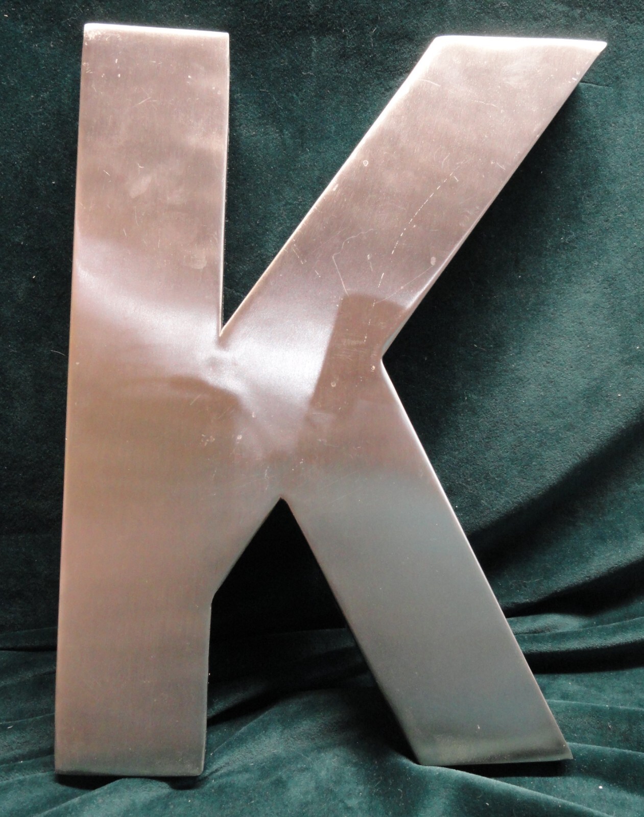 Large Metal Letter K Aluminum 3D Alphabet Décor 13″ tall Made in India LOOK