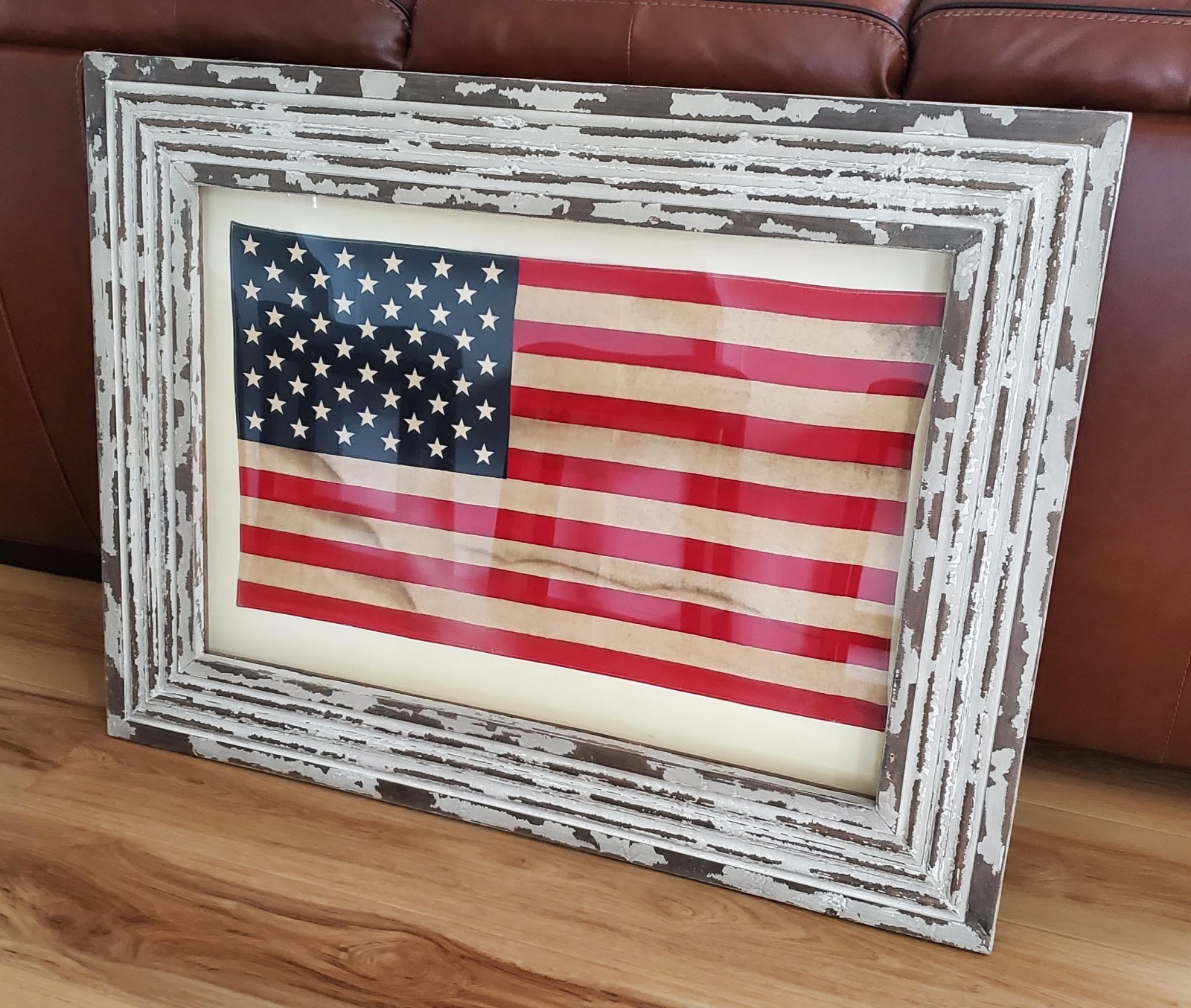 POTTERY BARN AMERICAN FLAG SHADOW BOX-GREAT PIECE TO CELEBRATE AMERICA!!