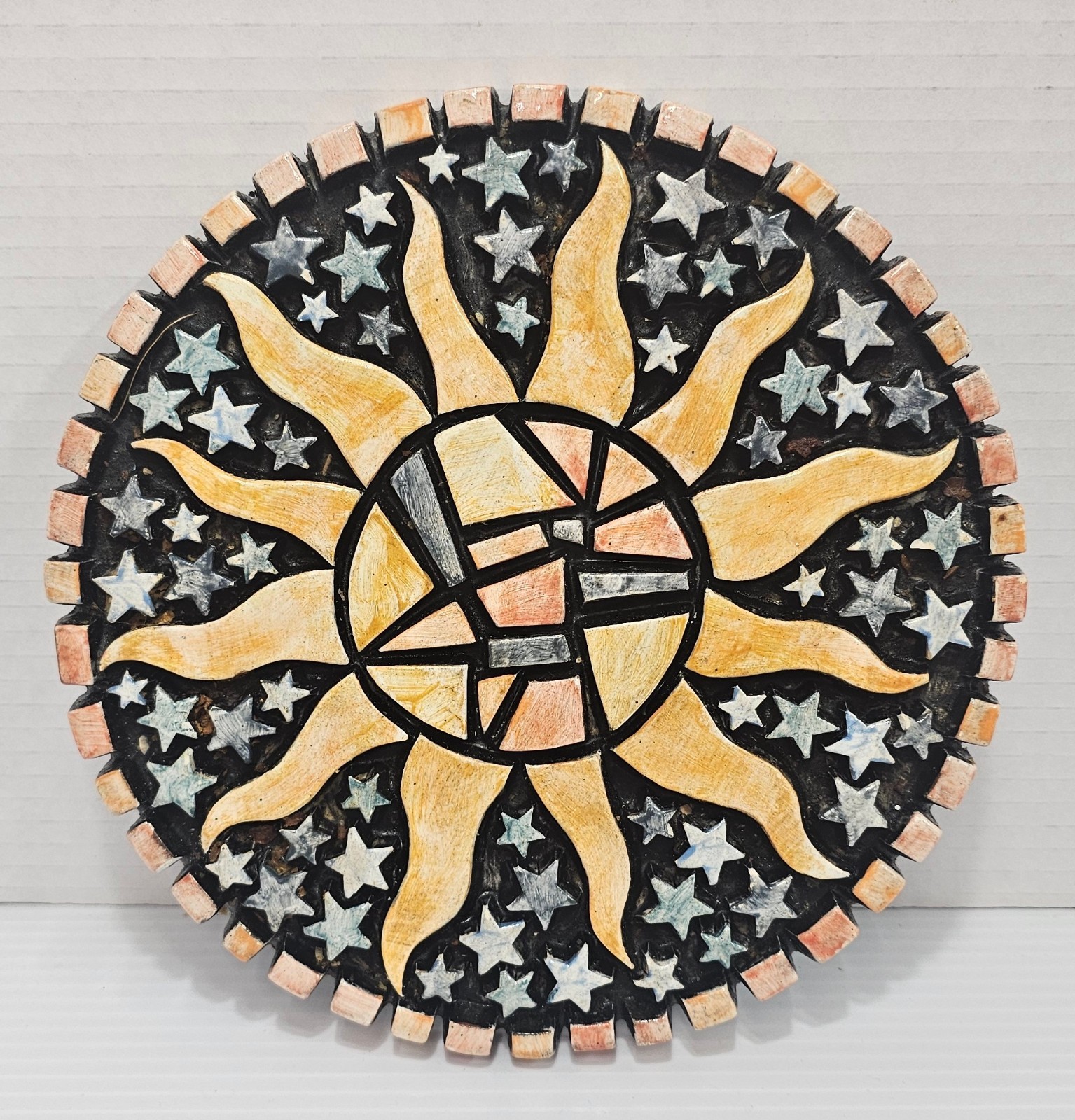 Astrological Sun Moon & Stars Ceramic Wall Art 9″ Zodiac