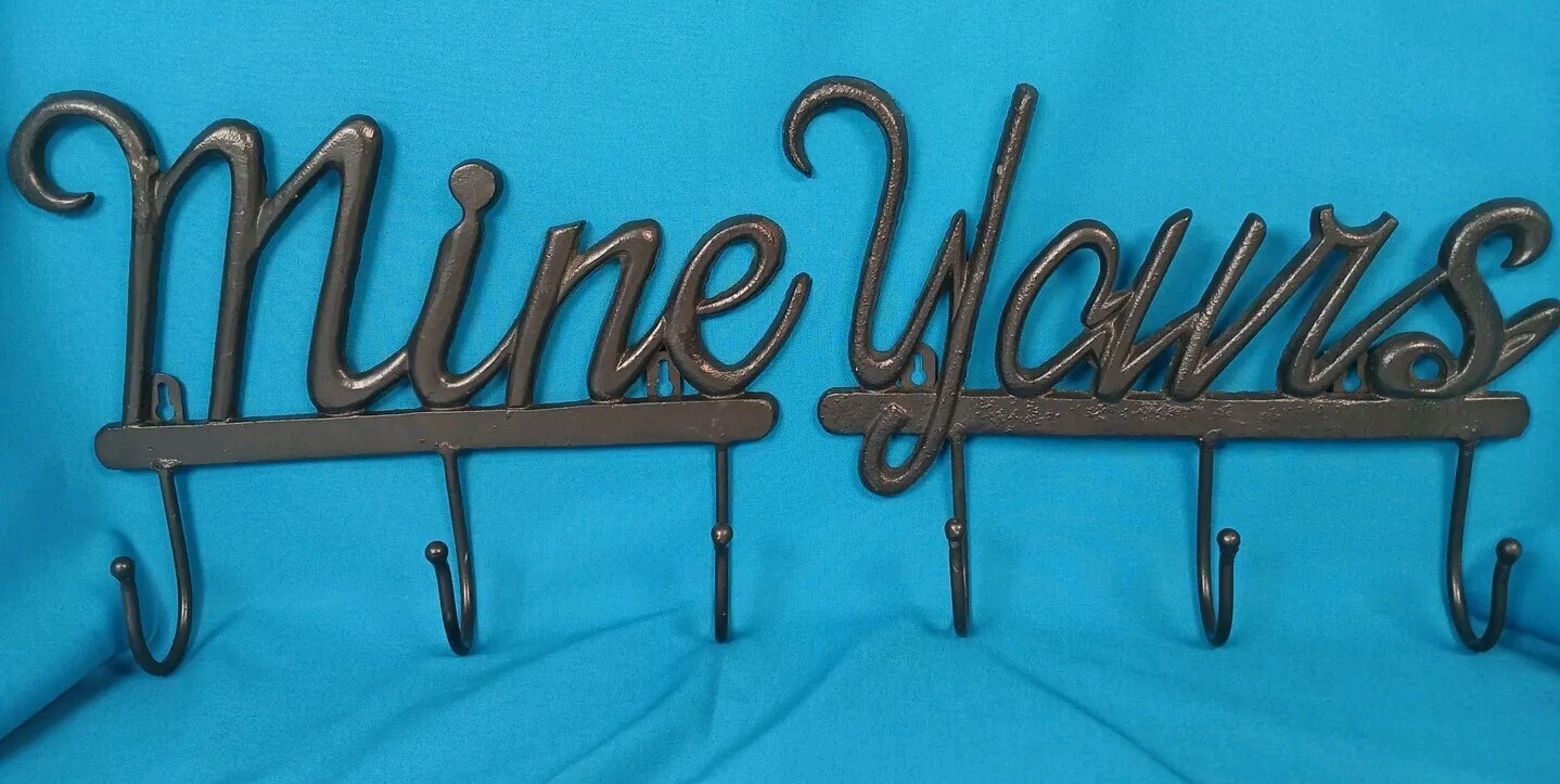 YOURS & MIND Heavy Metal Laundry Room Signs with Hooks To Hang Things – 5 lbs