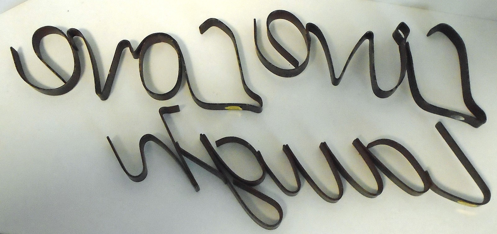 3 Pieces Brown Metal Letter Sign Decor ‘Live Laugh Love’ WordArt Wall Art Decor