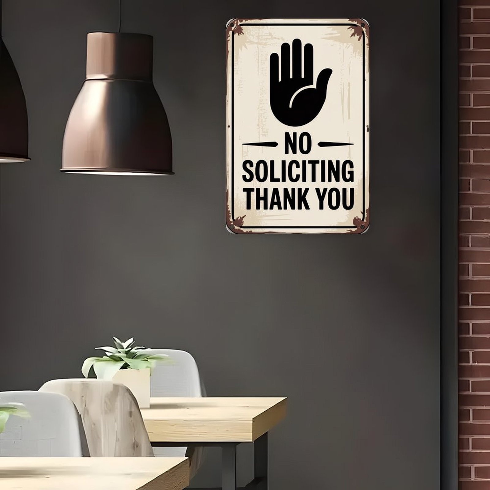 Vintage No Soliciting Metal Sign 8×12 Inch Weatherproof