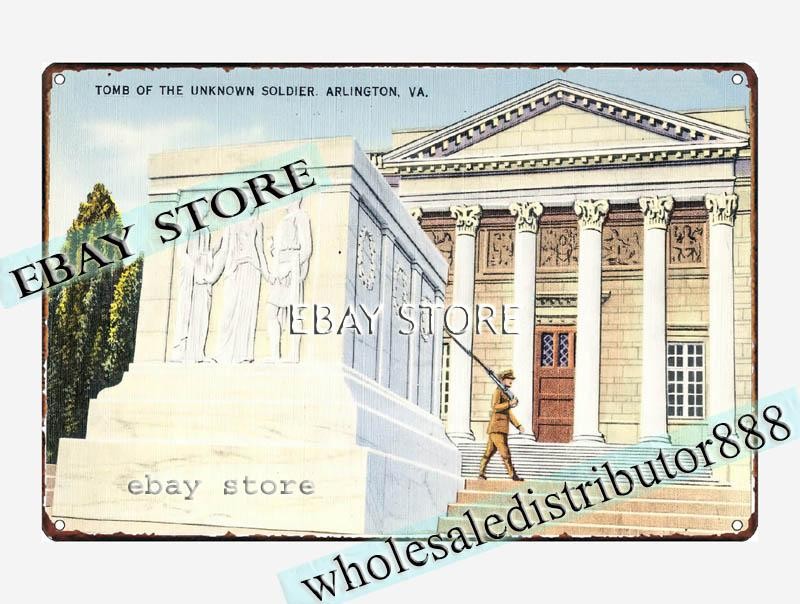 1930-45 Tomb of Unknown Soldier. Arlington, Virginia tin sign decor furnishing