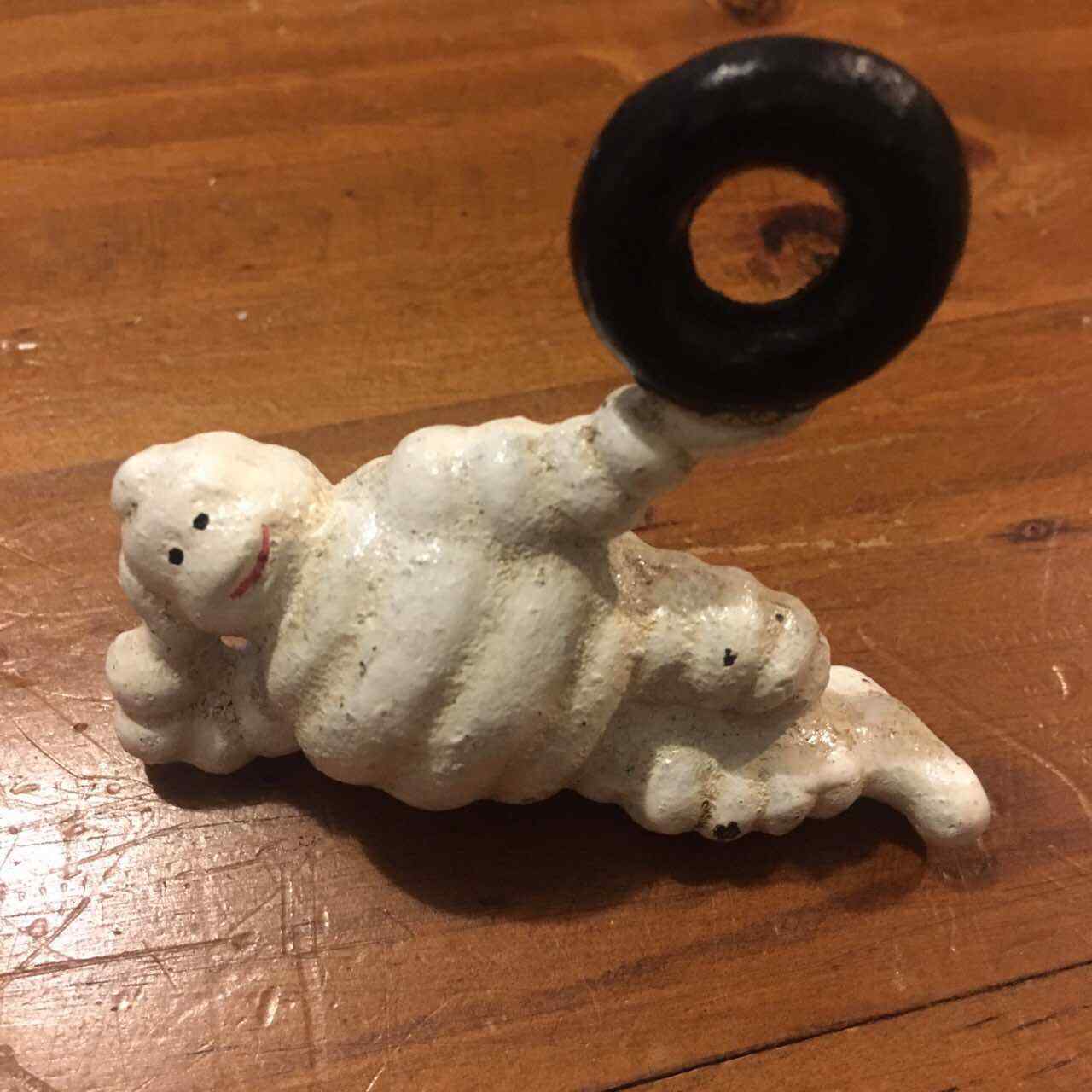 Cast Iron Michelin Tyre Man Lying Down 8cm Man Cave Bar Pub Club Garage